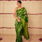 Minakari Chevron Banarasi Handwoven Emerald Silk Saree