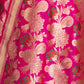 Khinkhwab Minakari Jaal Banarasi Handwoven Rani Pink Silk Fabric