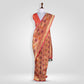 Brocade Florescent Orange Handwoven Banarasi Saree