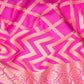 Chouka Banarasi Handwoven Pink Chiffon Saree