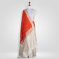 Half & Half Orange White Handwoven Banarasi Saree