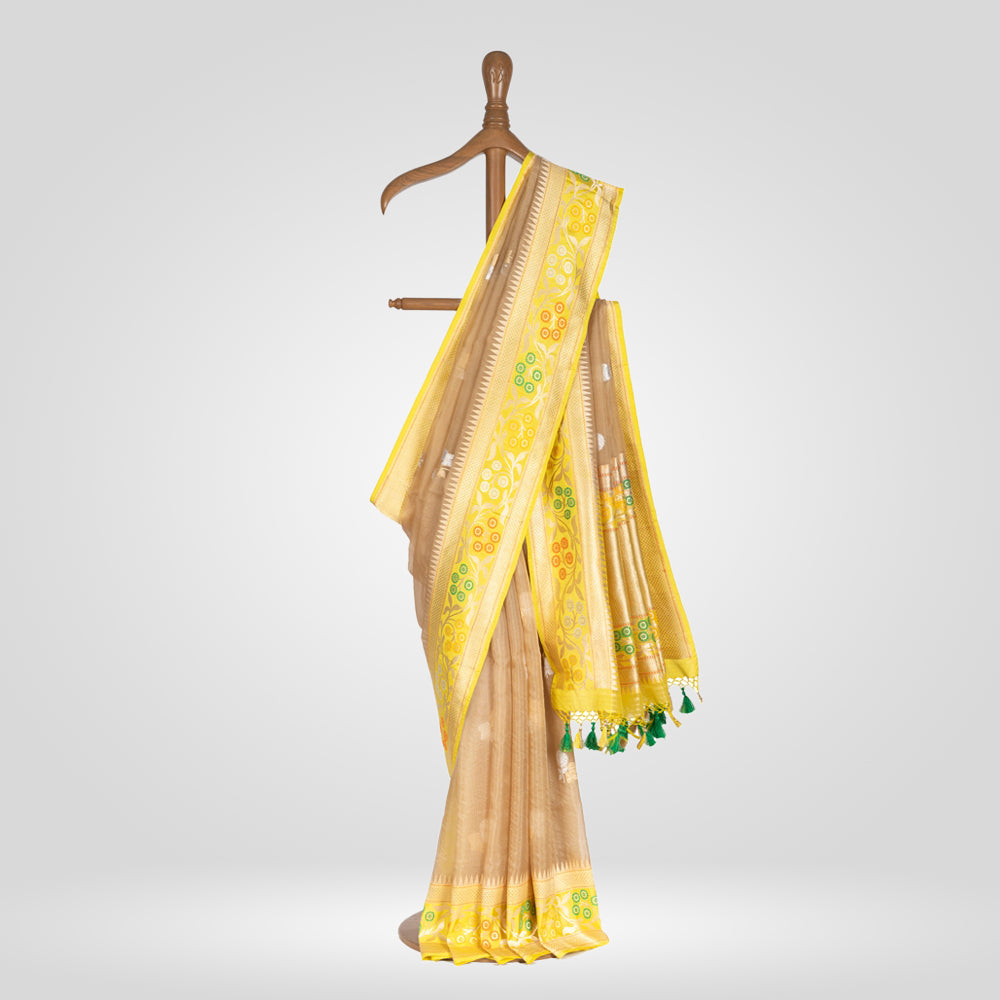 Buy Beige Silk Organza Printed Digital Badami Mridhini Saree With Blouse  For Women by Torani Online at Aza Fashions.