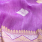Nico Banarasi Handwoven Linen Chiffon Saree