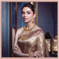 Deepika Padukone seen wearing Zareen Banarasi Handwoven Silk Tissue Saree from Zaar Hareer Edit