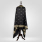 Phool Black Banarasi Handwoven Silk Dupatta