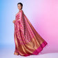 Aada Shahi Rani Pink Banarasi Handwoven Silk Saree