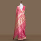 Kangoora Kadhwa Rose Pink Banarasi Handwoven Silk Saree