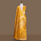 Kangoora Kadhwa Mustard Yellow Banarasi Handwoven Silk Saree
