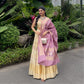 Mother Pearl Rangkat Banarasi Handwoven Lehenga Gold