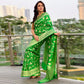 Crown Jungla Banarasi Handwoven Green Silk Saree