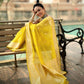 Amurta Khanvilkar in Chunri Buti Lemon Yellow Banarasi Handwoven Muslin Cotton Saree