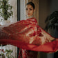 Gul Jungla Red Handwoven Banarasi Silk Saree