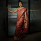 Gul Jungla Red Handwoven Banarasi Silk Saree