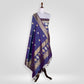 Kamal Indigo Banarasi Handwoven Silk Dupatta