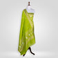 Phool Parrot Green Banarasi Handwoven Silk Dupatta