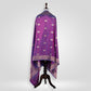 Kamal Purple Banarasi Handwoven Silk Dupatta