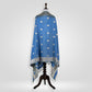 Kamal Sea Blue Banarasi Handwoven Silk Dupatta