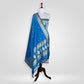 Phool Blue Banarasi Handwoven Silk Dupatta