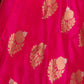 Kadhwa Mina Buti Banarasi Handwoven Pink Silk Fabric