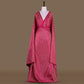 Geometric Banarasi Handwoven Pink Satin Silk Fabric