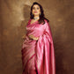 Kiku Brocade Pink Banarasi Handwoven Silk Saree