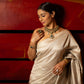 Kiku Brocade Light Grey Banarasi Handwoven Silk Saree