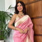 Chaudhani Blush Pink Handwoven Banarasi Silk Saree