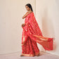 Chandra Banarasi Handwoven Red Silk Saree