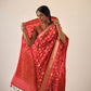 Chandra Banarasi Handwoven Red Silk Saree